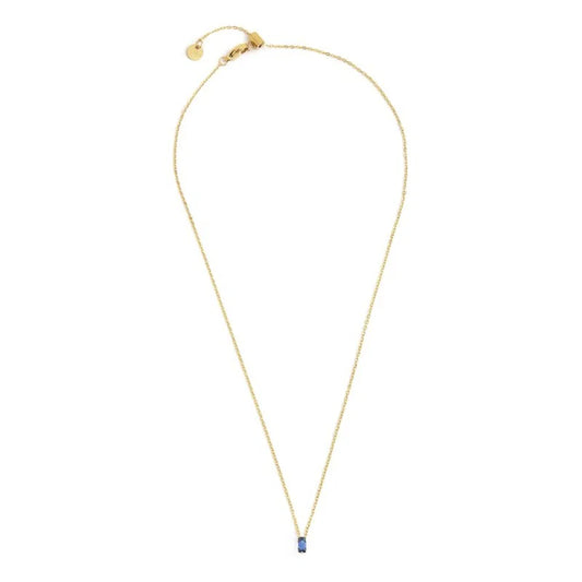 Collana con Zircone Baguette Blu in Acciaio Oro Marlù Marlù