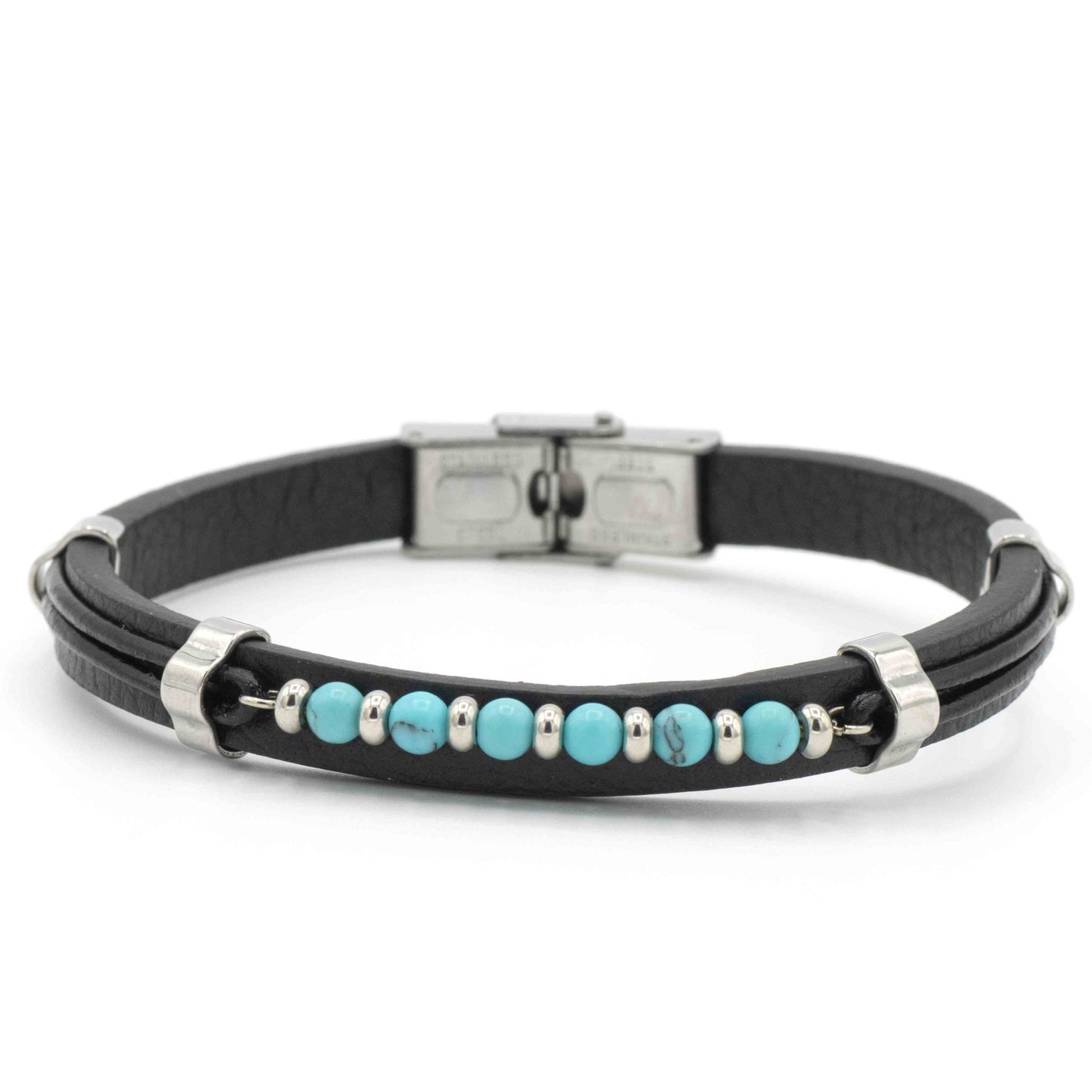 Bracciale In Caucciù E Pietre Turchesi