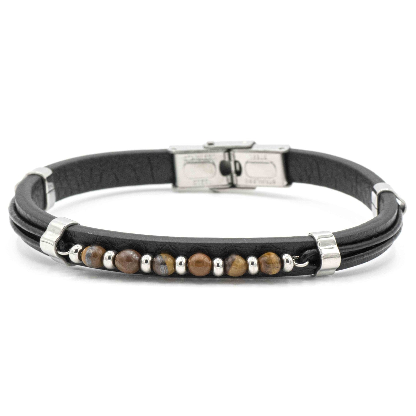 Bracciale In Caucciù E Pietre Ambra