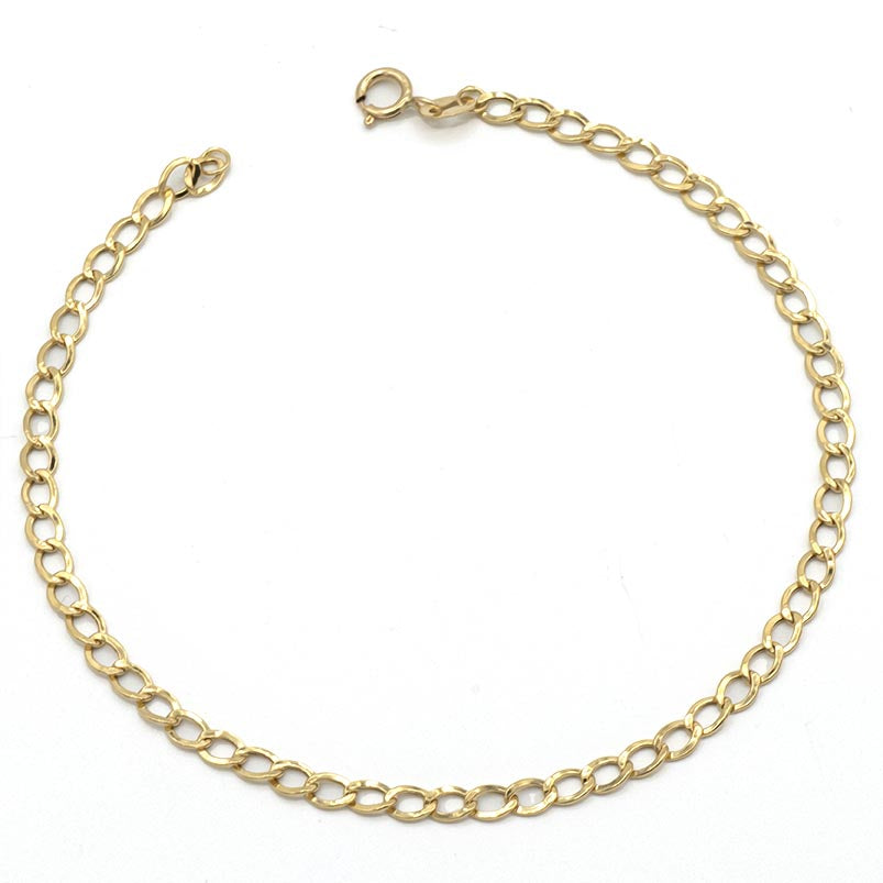 Bracciale in oro giallo a catena piatta