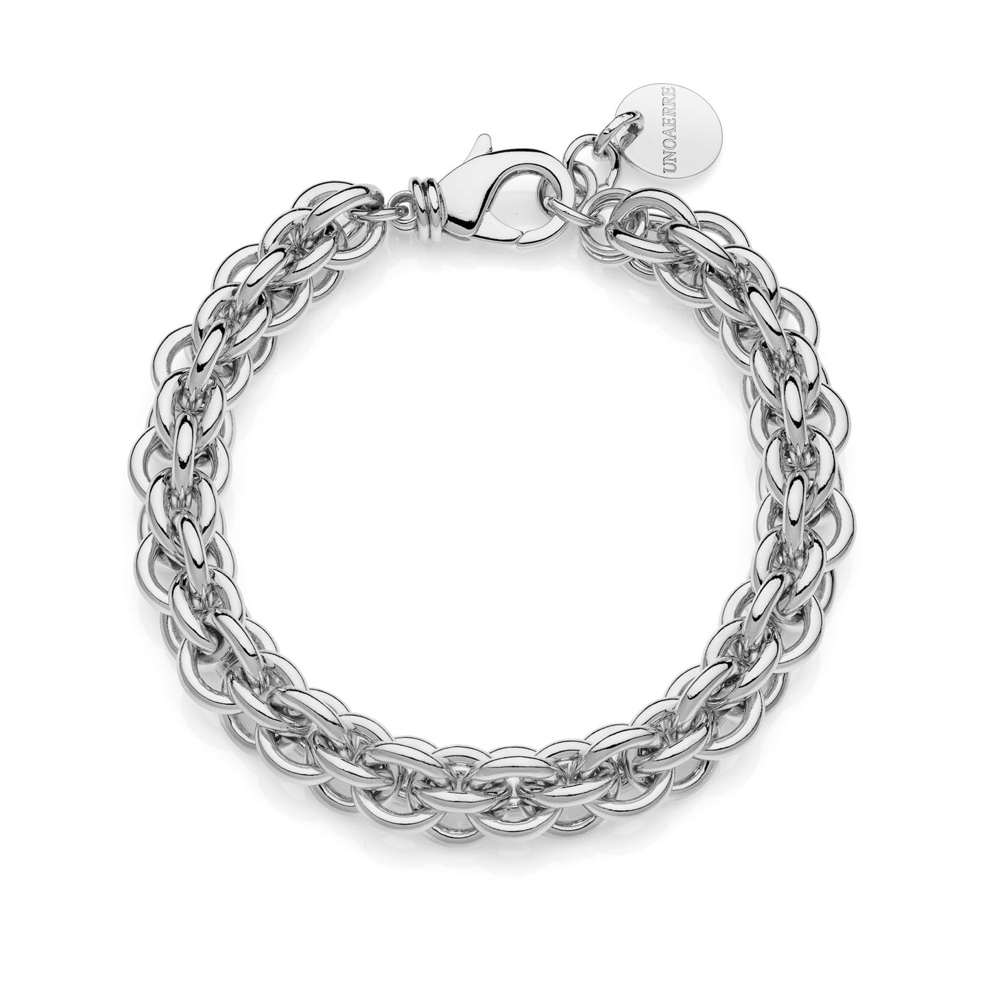 Bracciale multifilo in catena rolò argentata