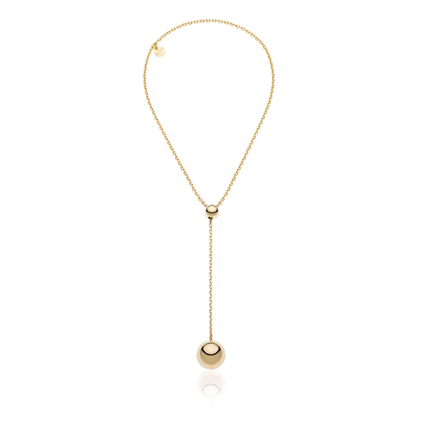 Collana dorata con sfera