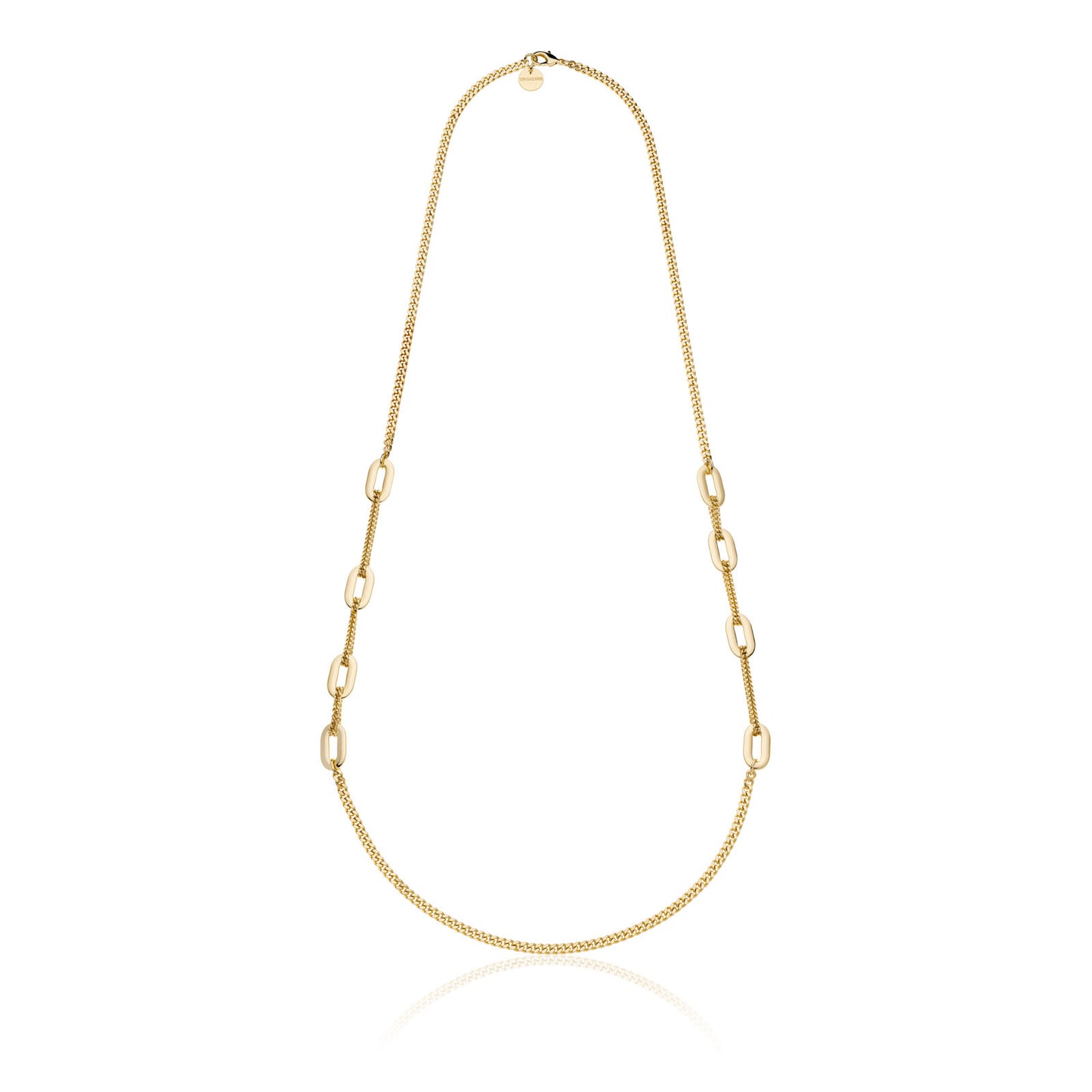 Collana lunga maglie ovali alternate