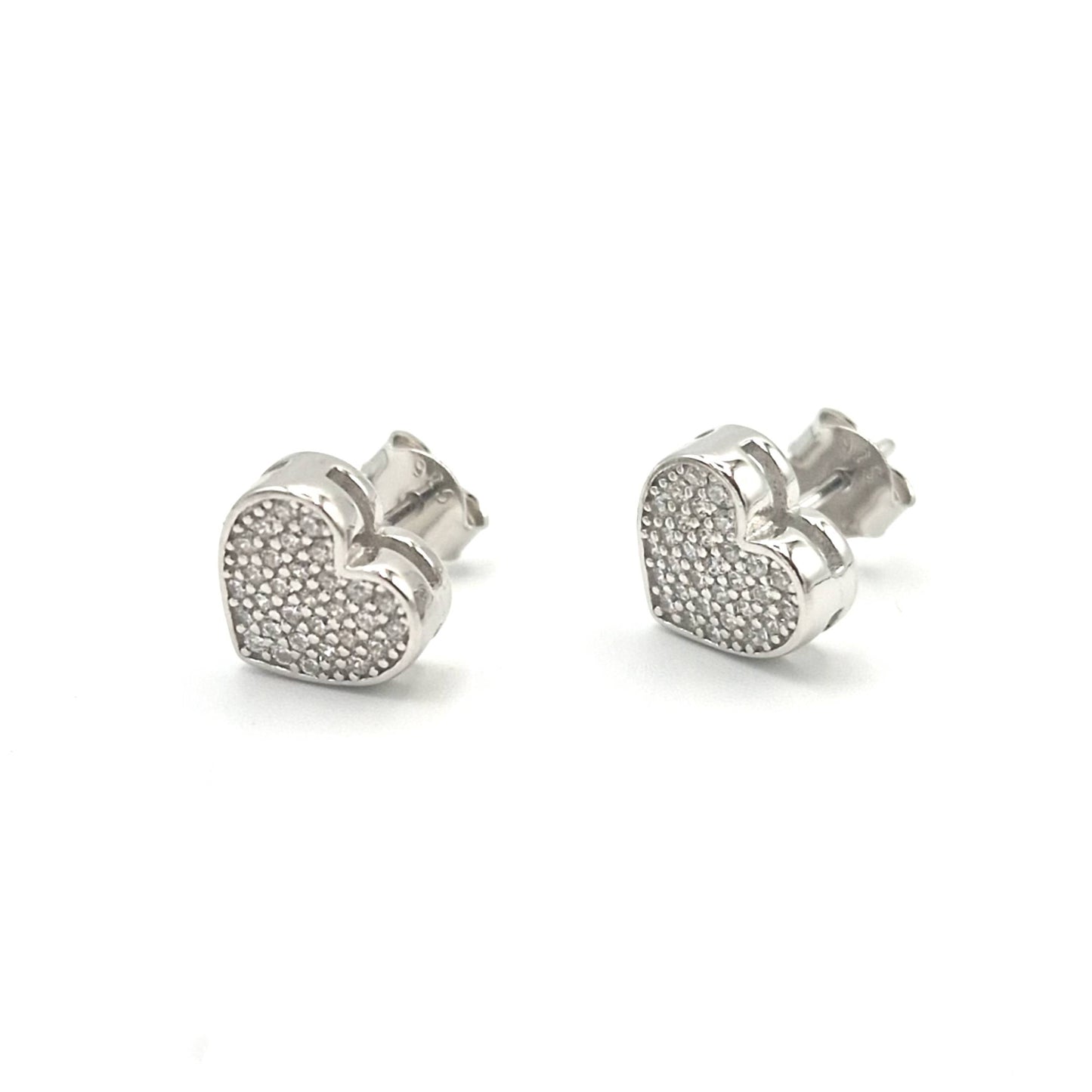 Orecchini cuore in argento con zirconi Gioielli in Argento