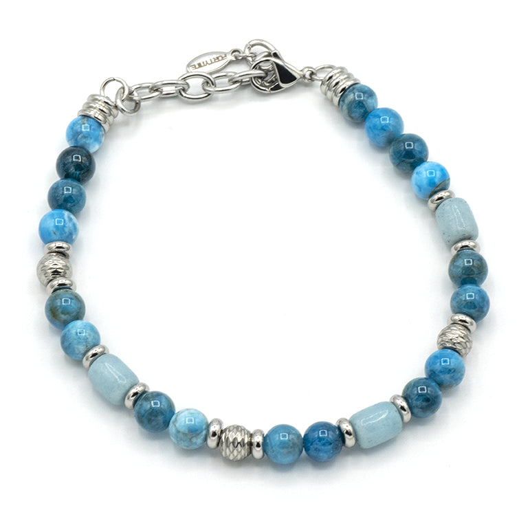 Bracciale in acciaio e pietre dure