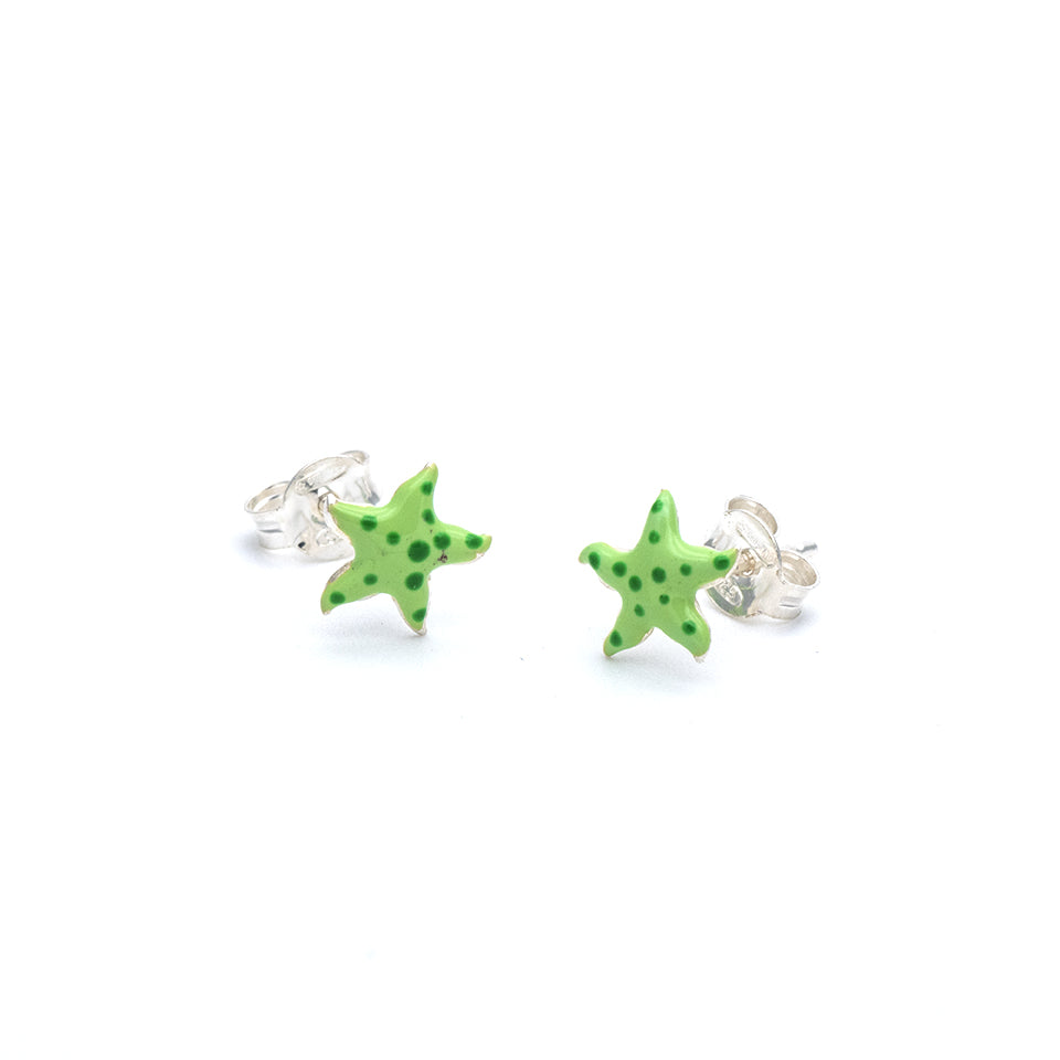 Orecchini bimba in argento stelle marine smaltate