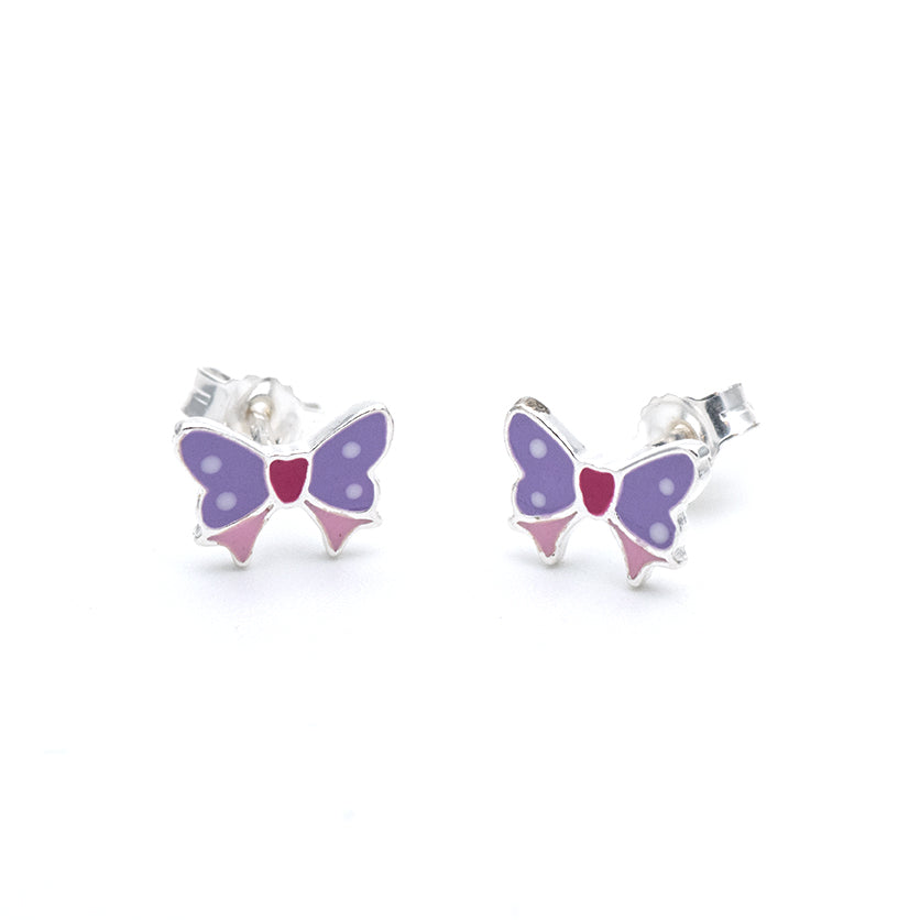 Orecchini bimba in Argento fiocchetti smaltati