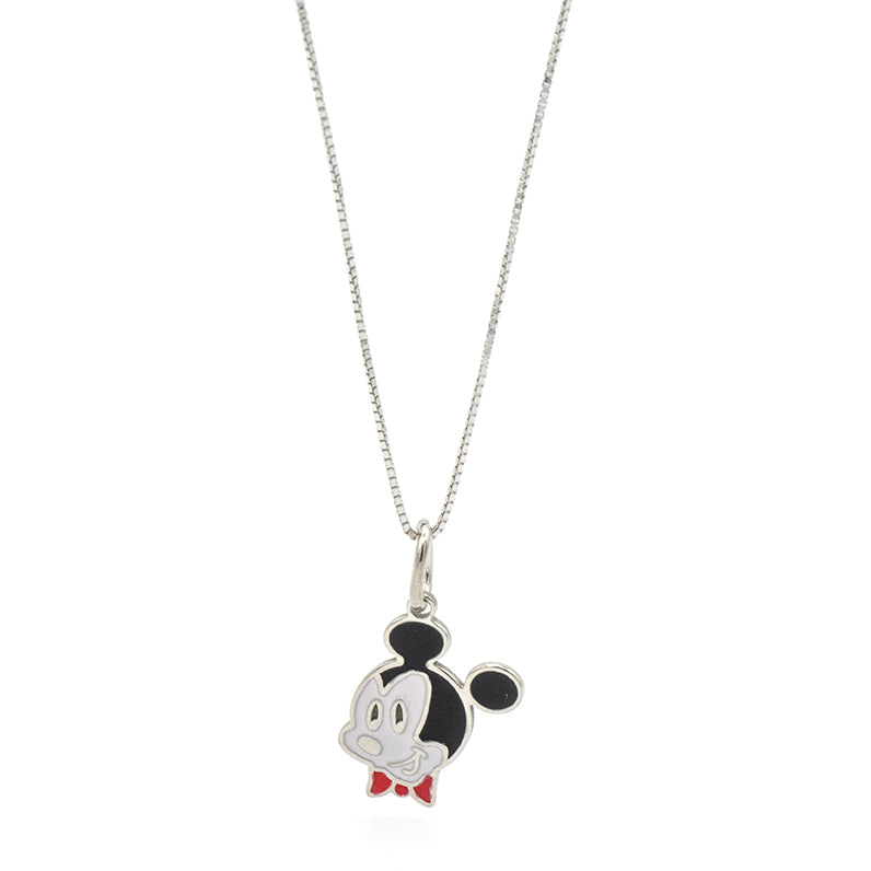 Collanina bimbi in Argento con Topolino smaltato
