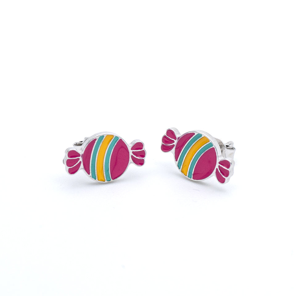 Orecchini bimba in Argento caramelle smaltate
