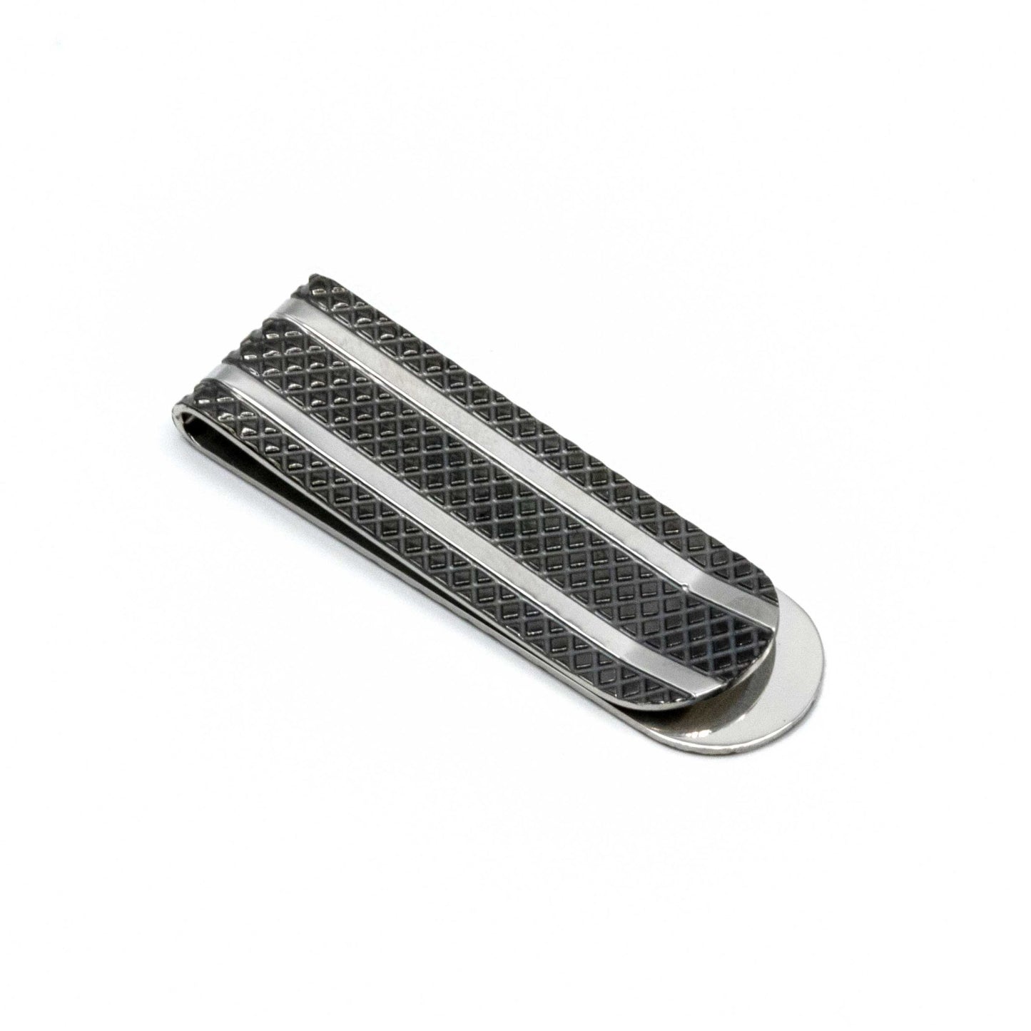 Fermasoldi In Acciaio Con Trama A Rombi