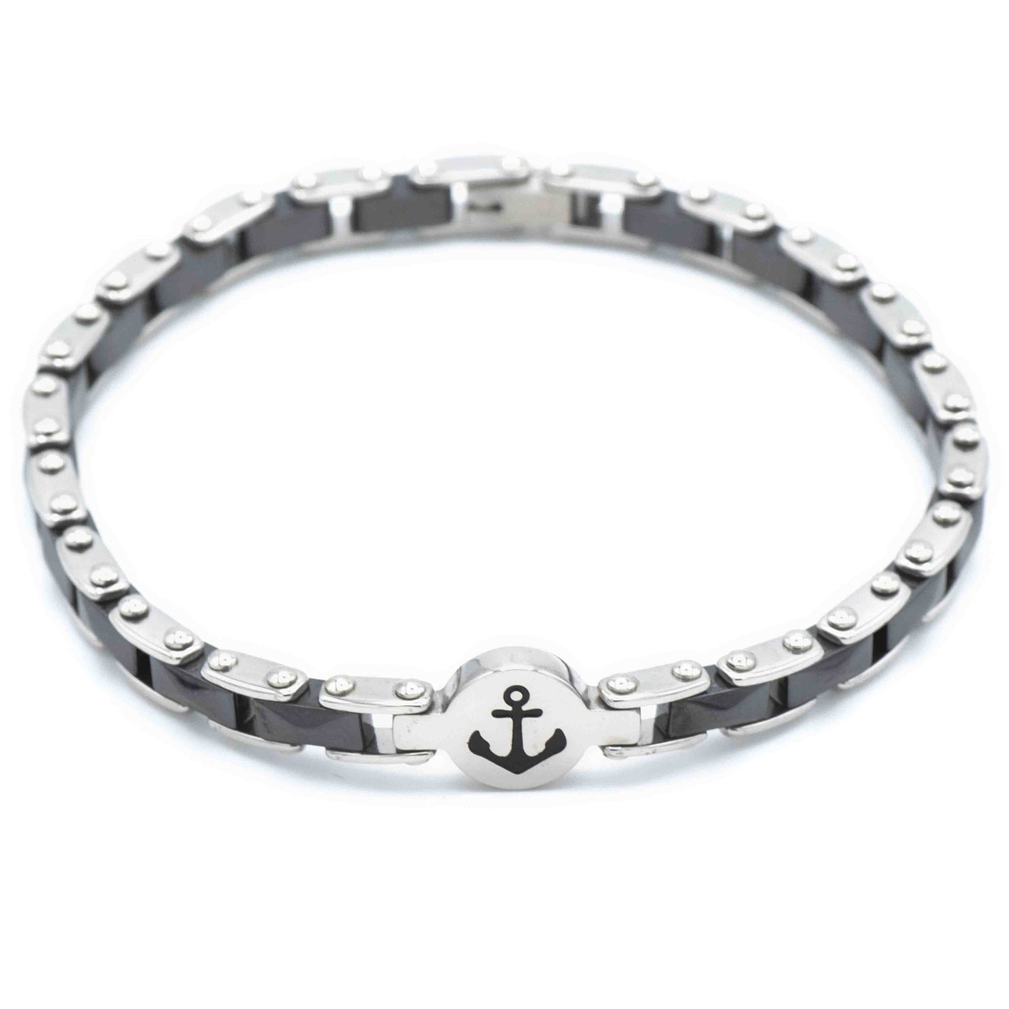 Bracciale Ancora In Acciaio Ed Ematite