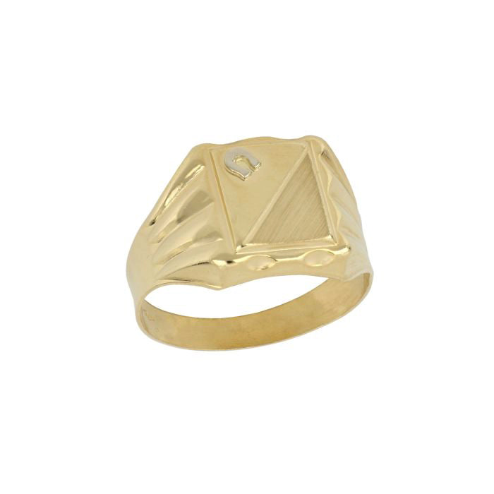 Anello A Scudo in Oro Con Ferro Di Cavallo