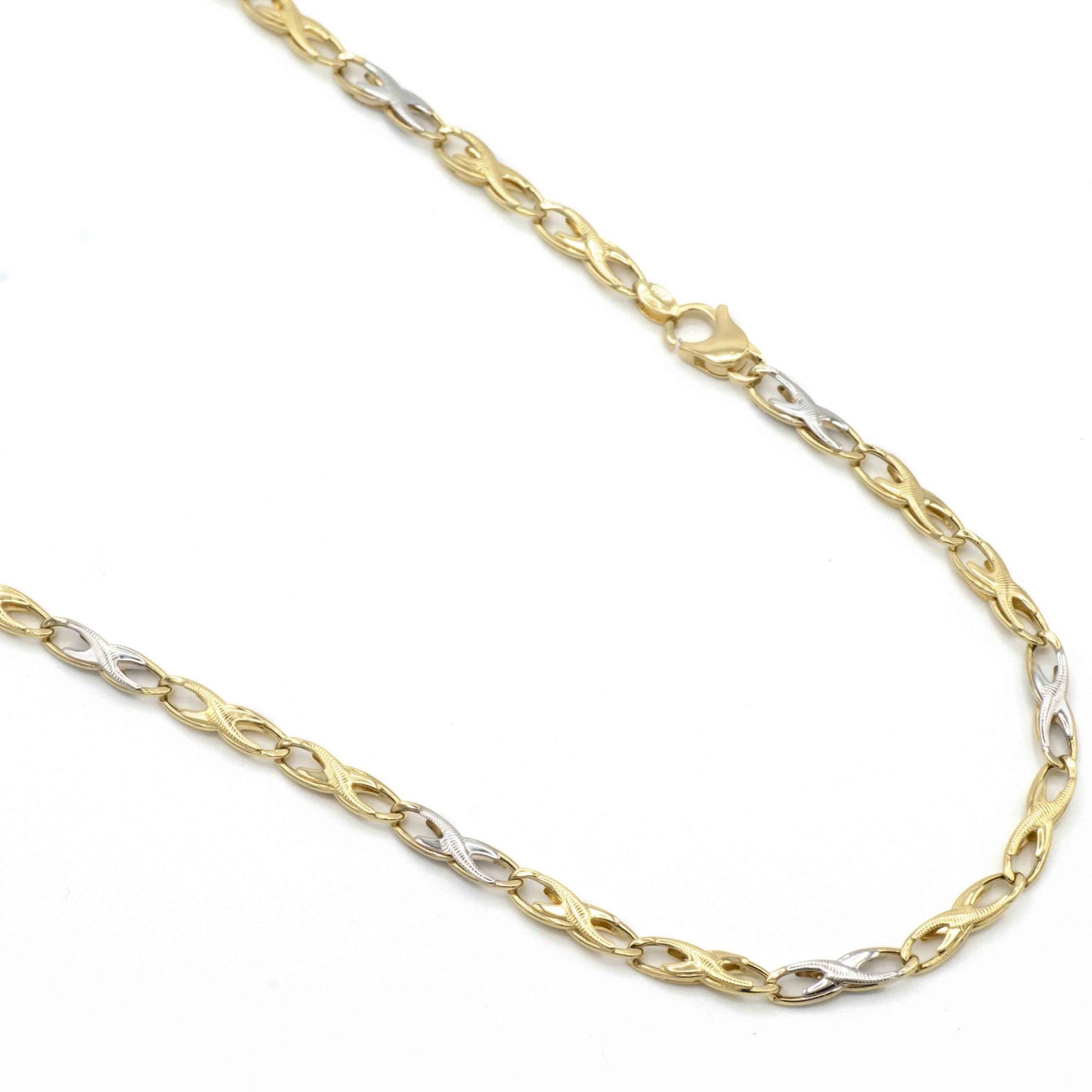 Collana Maglia Infinito In Oro Giallo E Bianco