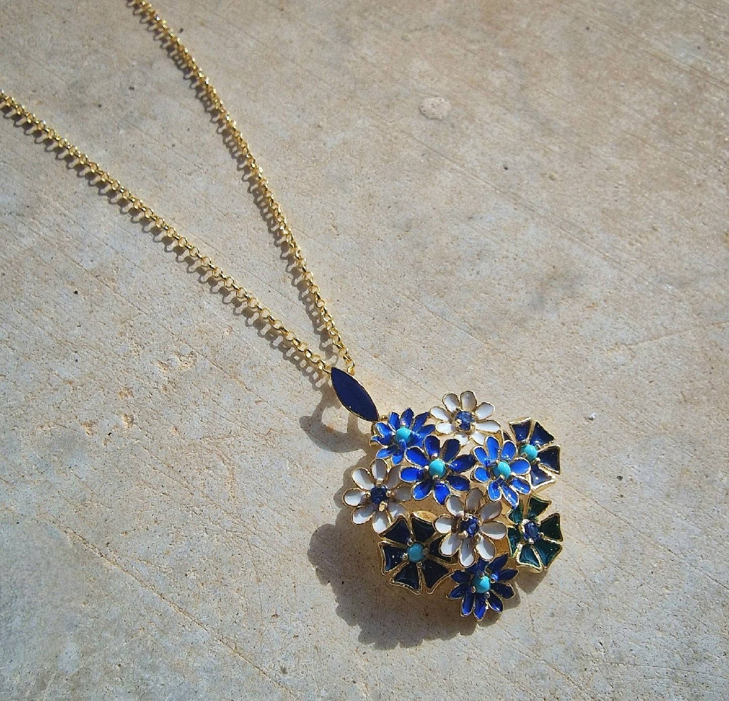 Collana In Argento Fiori Smaltati