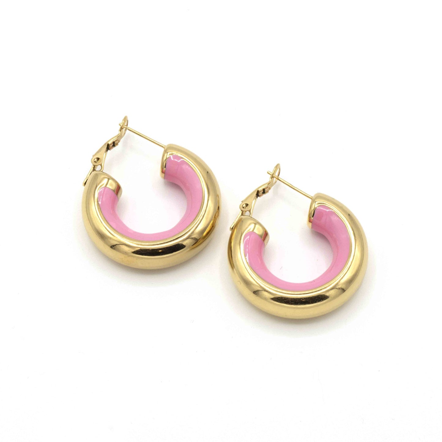 Cerchi Dorati Smaltati Rosa