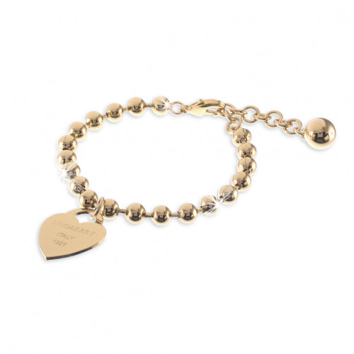 Bracciale dorato con cuore e sfere