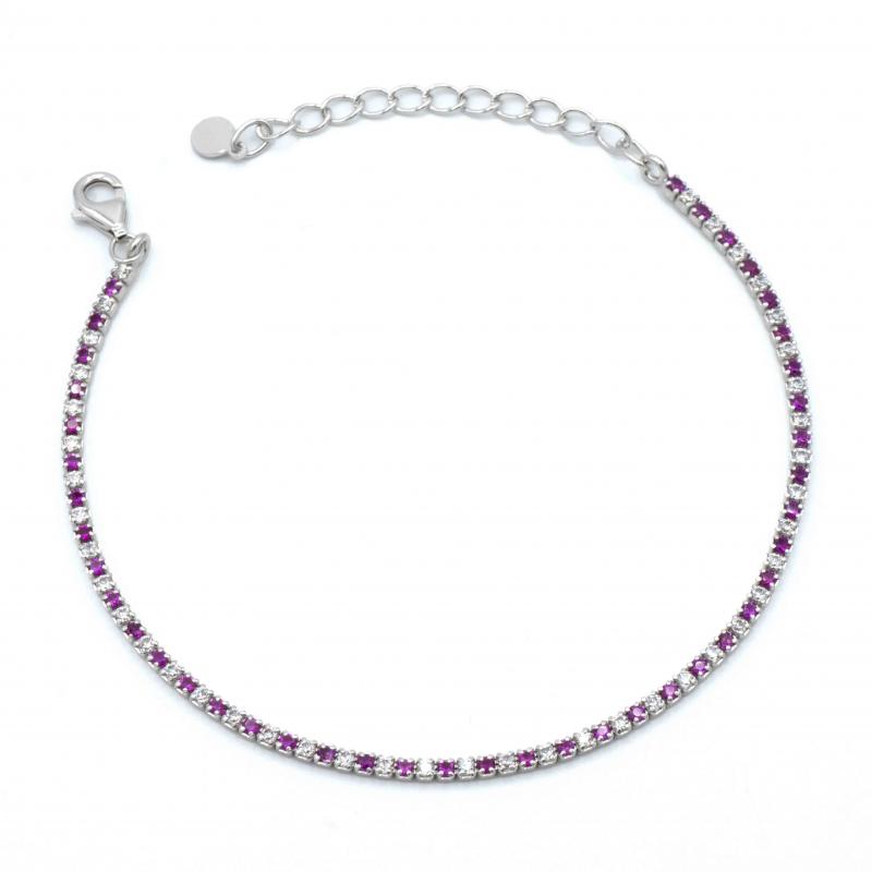 Bracciale Tennis Bianco e Rosso