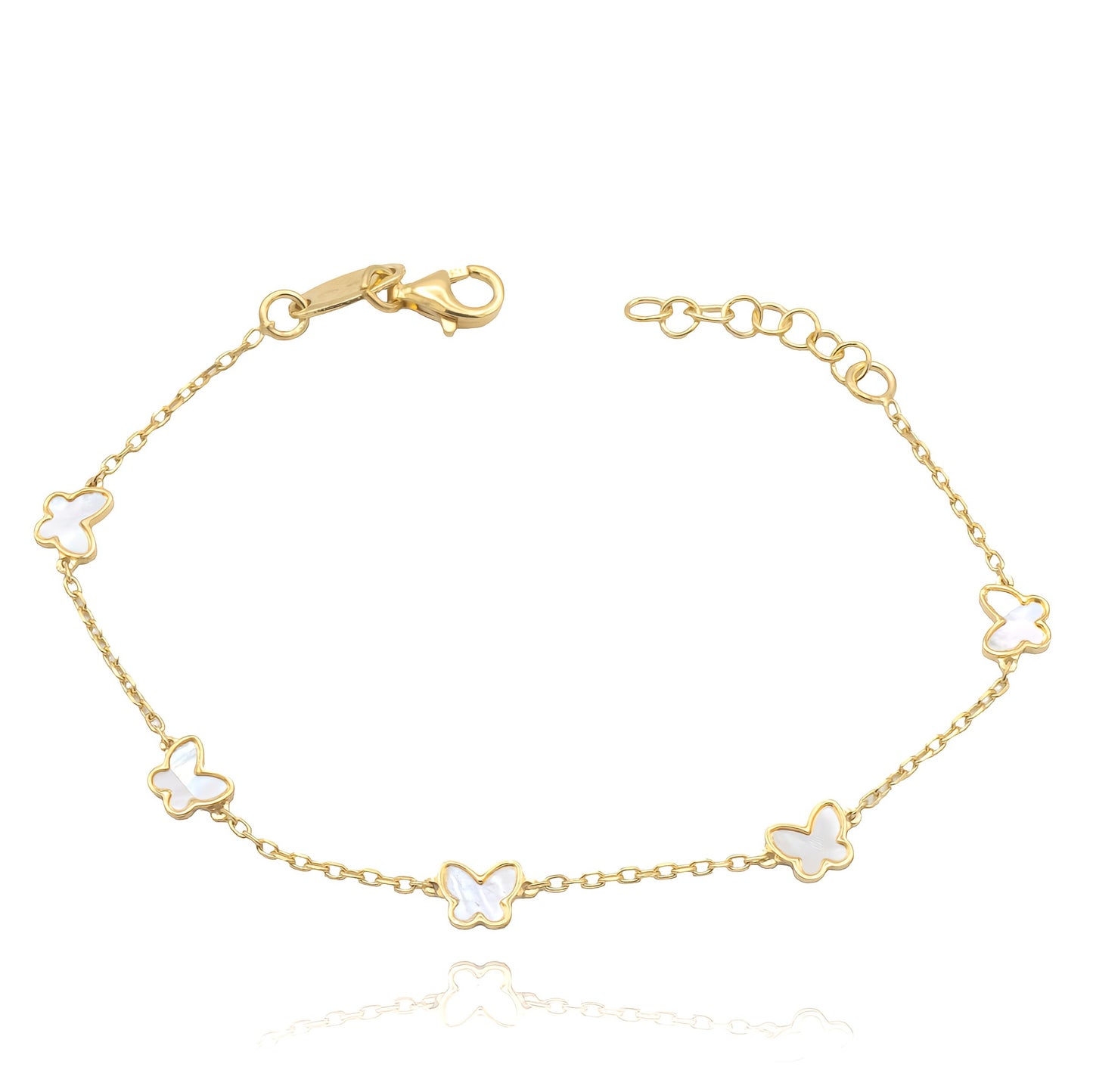 Bracciale in Argento Cuori e Madreperla