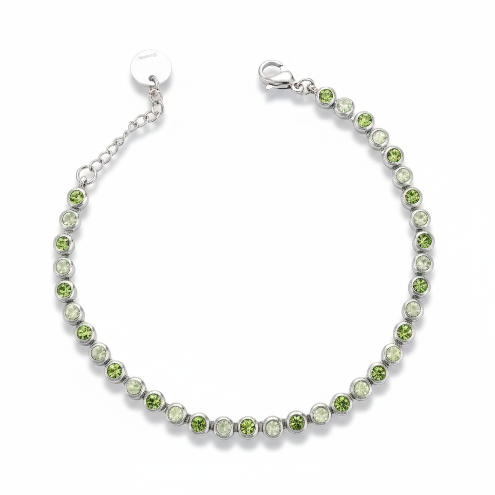 Bracciale Tennis Silver Pietre Verdi