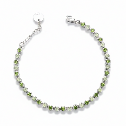 Bracciale Tennis Silver Pietre Verdi