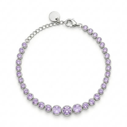 Bracciale Tennis Silver Pietre Glicine