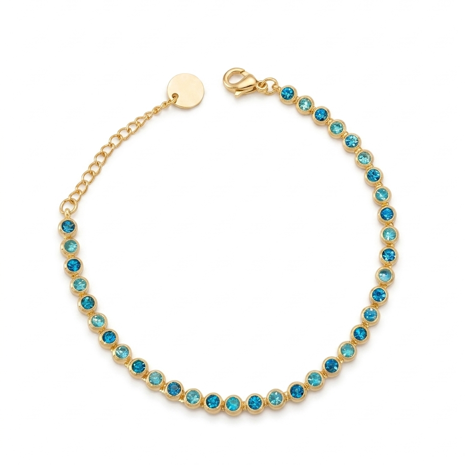 Bracciale Tennis Gold Pietre Celesti
