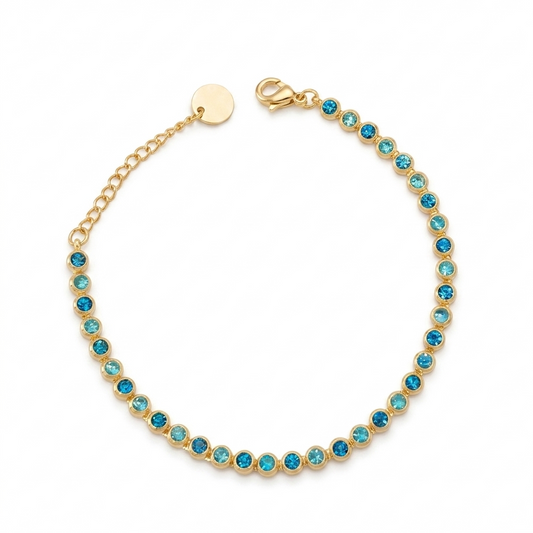 Bracciale Tennis Gold Pietre Celesti