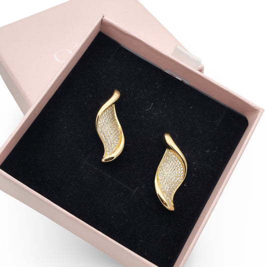 Orecchini Dorati con Pavè