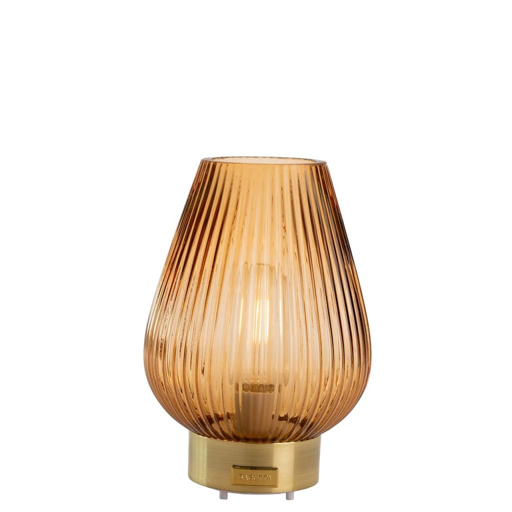 Lampada da Tavolo a Goccia Bagutta H 22 cm Marrone in Vetro
