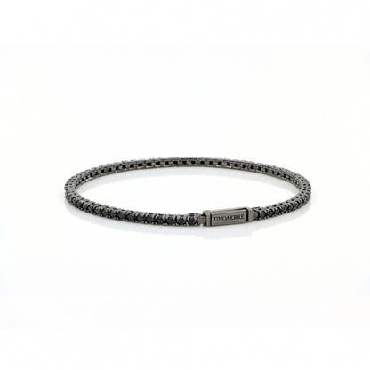 Bracciale Tennis in argento brunito