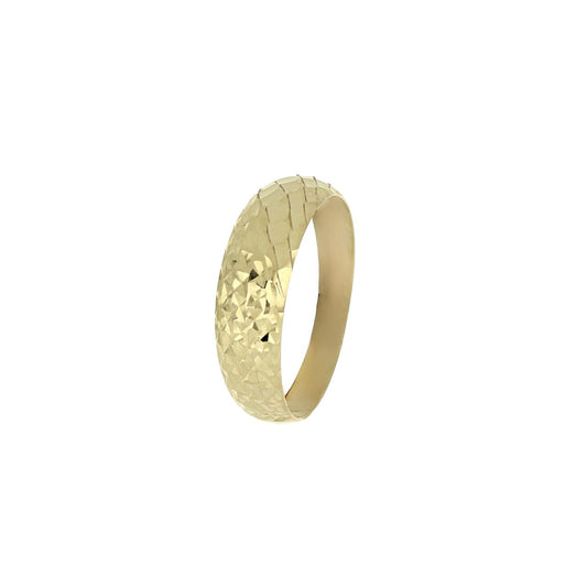 Anello Fascia Sfaccettata in Oro