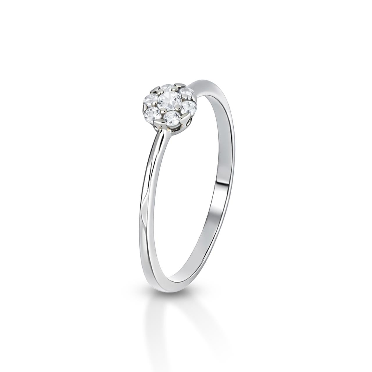 Anello Magic in Oro Bianco 9 Carati e Zircone