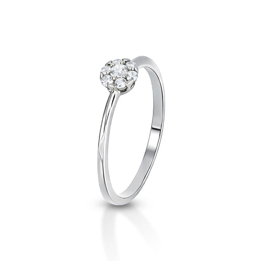 Anello Magic in Oro Bianco 9 Carati e Zircone