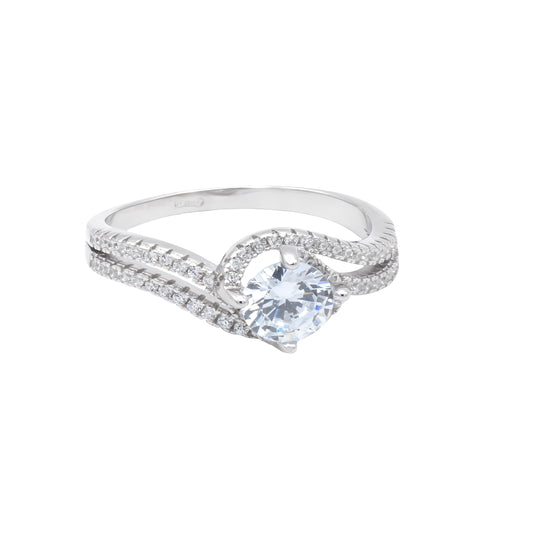 Anello Solitario In Argento