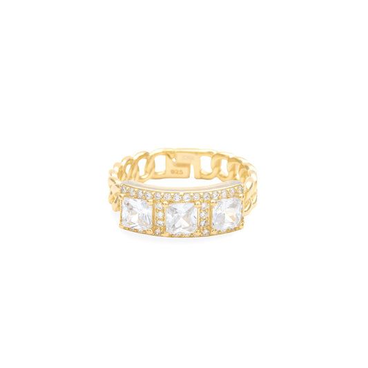Anello Trilogy Groumette in Argento Dorato