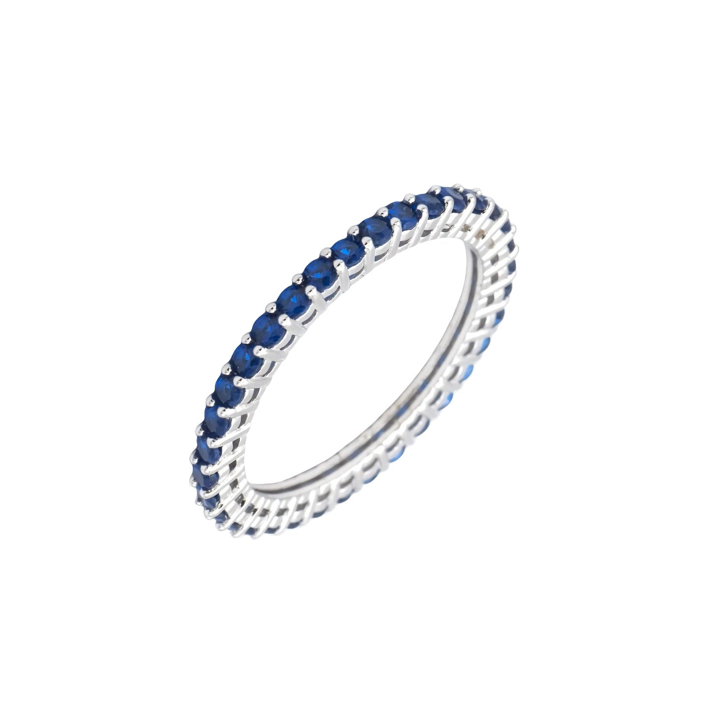 Anello Veretta in Argento Pietre Blu
