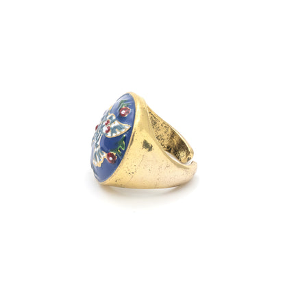 Anello Chevalier Dorato con Decoro