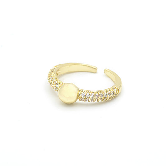 Anello Sfera Solitario Dorato