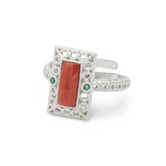 Anello in Argento e Corallo