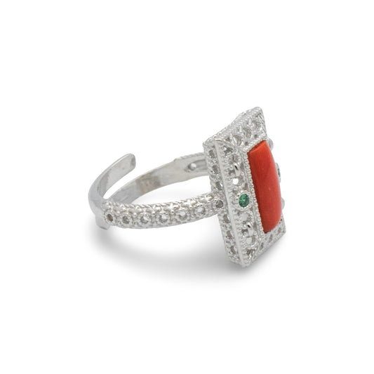 Anello in Argento e Corallo