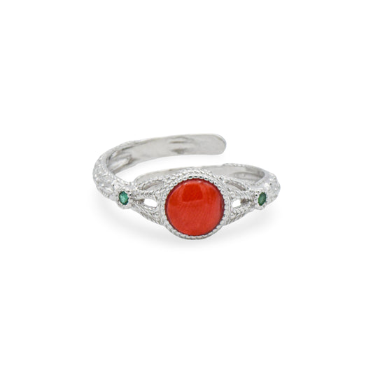 Anello in Argento e Corallo