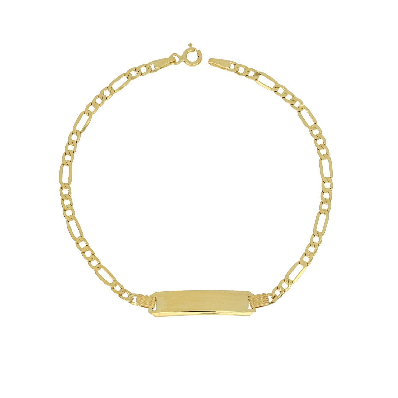 Bracciale Targhetta Uomo in Oro Giallo 375 (9kt)