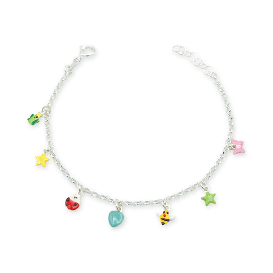 Bracciale Bimba in Argento con Ciondoli Smaltati