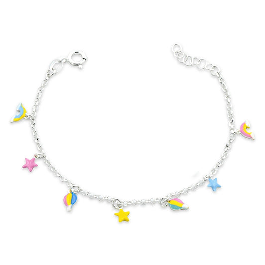 Bracciale Bimba in Argento con Ciondoli Smaltati
