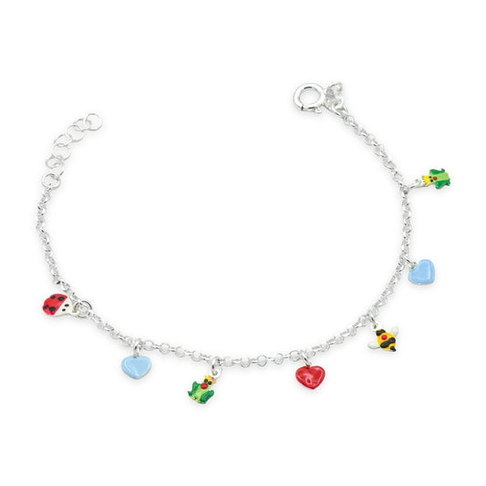 Bracciale Bimba in Argento con Ciondoli Smaltati