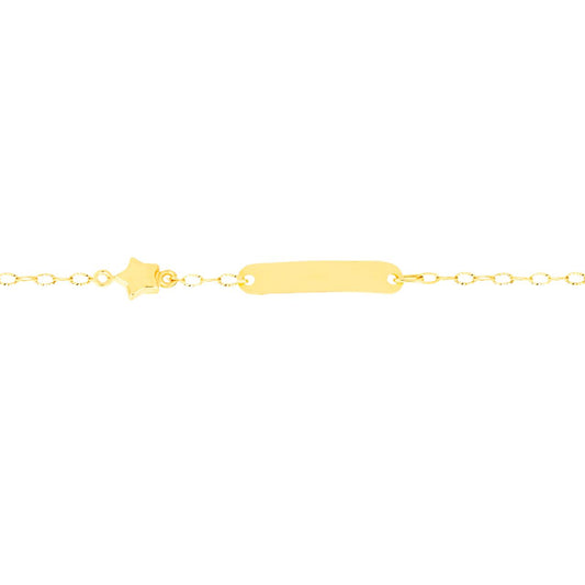 Bracciale Bimba in Oro Stella e Targhetta