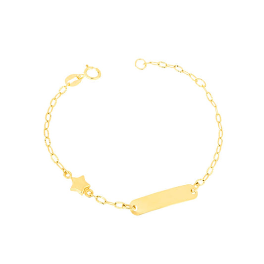 Bracciale Bimba in Oro Stella e Targhetta