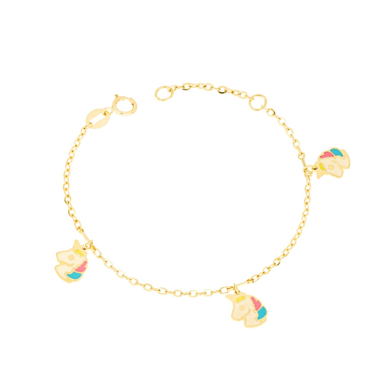 Bracciale Bimba in Oro Unicorni