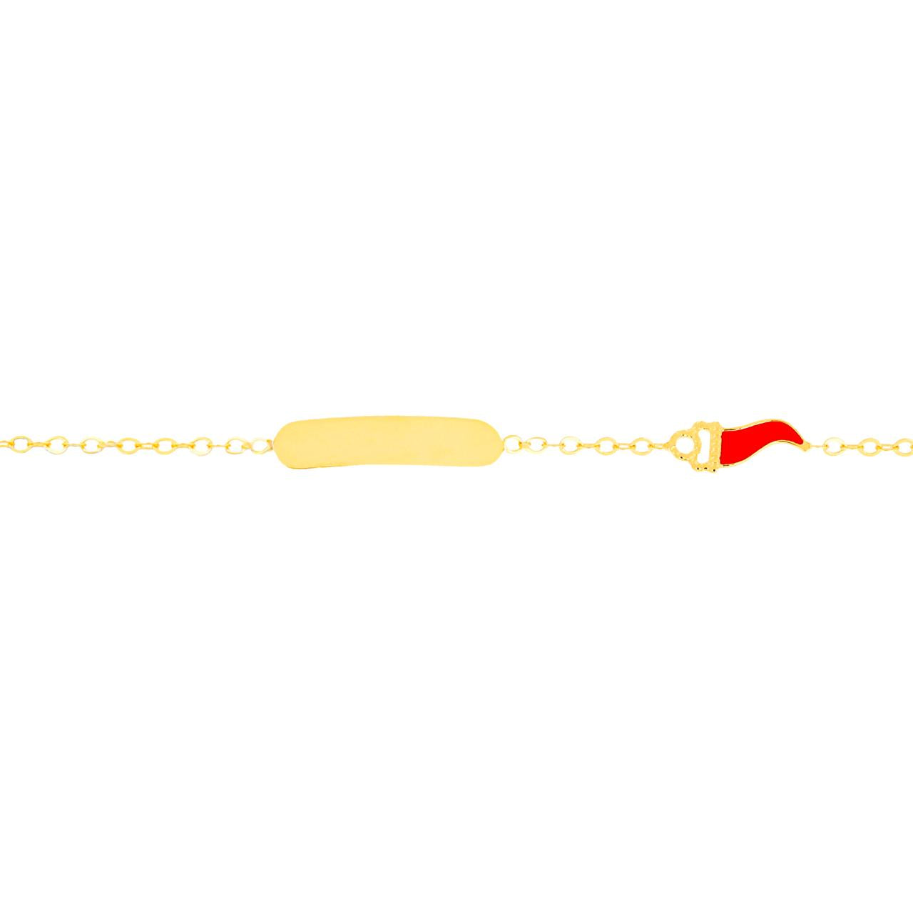 Bracciale Bimbi in Oro Corno e Targhetta