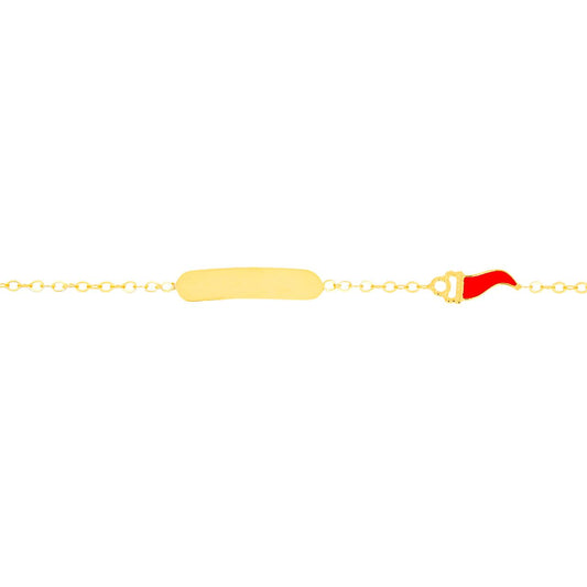 Bracciale Bimbi in Oro Corno e Targhetta